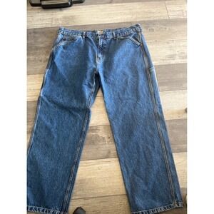 Mens G.E. Schmidt Workwear Denim Carpenter Jeans 46x32 Blue Cotton